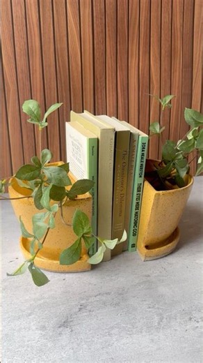 Let’s glaze these bookend planters yellow #pottery #ceramics #bookends #ceramicplanter #books