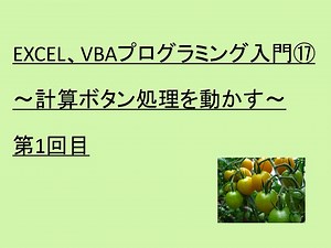 EXCEL、VBAプログラミング入門17～計算ボタン処理を動かす～第1回目