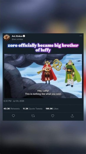 zoro really became the big bro of luffy 🔥... #OnePiece #Luffy #Zoro #StrawHatPirates #AnimeEdi