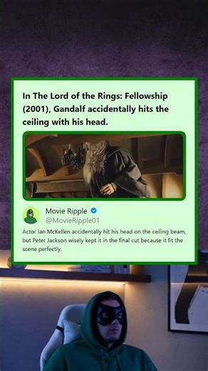 The Lord of the Rings 2001 Gandalf Accidentally Hit the Ceiling With His Head Kept in Film