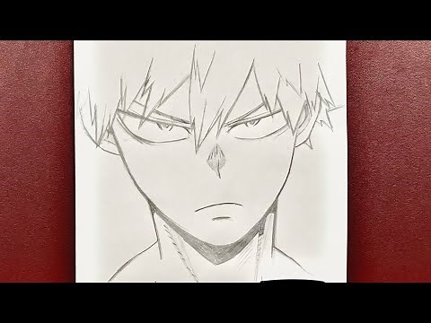 Anime drawing | how to draw Katsuki Bakugo💢 step-by-step