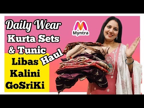 Myntra Daily Wear Kurta Sets & Tunics Haul | Libas, Kalini, GoSriKi & Anouk Try On #trending