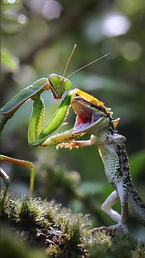 Praying Mantis vs Lizard