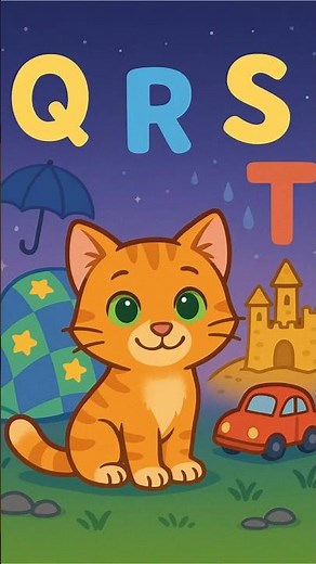 ABC Song for Kids: Letters Q to T 🌧🚗 | Gentle Learning with Rusty the Kitten