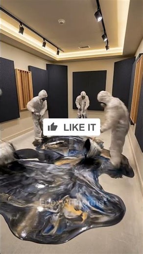 THIS RECORDING STUDIO FLOOR IS INSANE 🤯 #epoxy #transformation