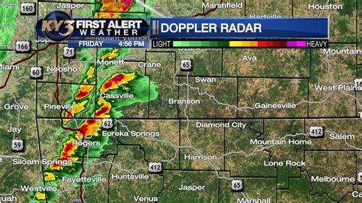 4K views · 12 reactions | RADAR UPDATE: The evening commute will likely feature strong to severe storms for Taney Co and southward towards Harrison. Here's the timing of the strongest line of storms | KY3 Weather | Facebook