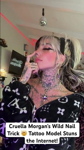 Cruella Morgan’s Wild Nail Trick 🤯 Tattoo Model Stuns the Internet!
