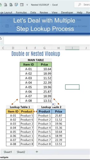 How to Use Nested VLOOKUP in Excel 🔥(Real Example)#shorts