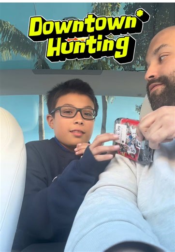 Downtown** card hunting in the car before a cut, trying our luck on the panini 2025 donruss tins 💥🏈 #downtown #football #sportscards