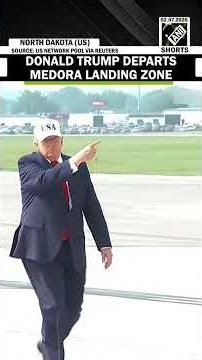 Trump departs Medora Landing Zone en route Bismarck Municipal Airport