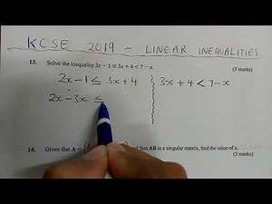 KCSE 2019 - LINEAR INEQUALITIES