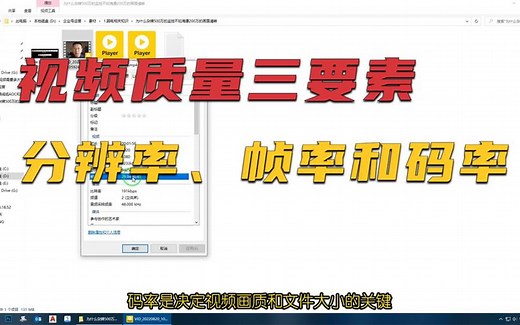 视频质量三要素：分辨率、帧率和码率。码率决定视频画质和体积