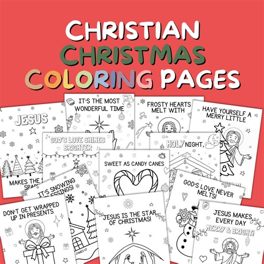 Printable Christian Christmas Coloring Pages | 25 Christ-Centered Designs with Scripture Quotes | Nativity Bible Art for Kids