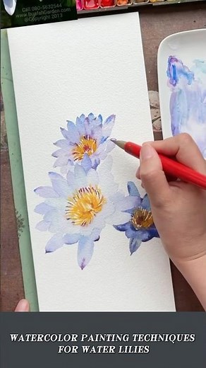 Watercolor Techniques for Painting water Lilies #beginners