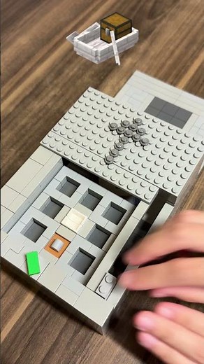 Crafting Minecraft Pale Oak Boat with Chest BUT Lego! 🛥️