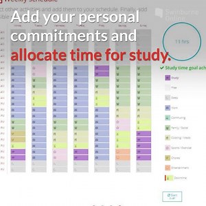 Create a personalised weekly schedule to help set you up for success this teaching period. 📚😊👩‍💻 #OnlineStudy #StudyPlanner | Swinburne Online