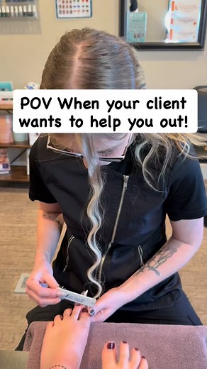 POV: You came in for a pedicure but somehow ended up being a personal assistant too! Hair tucked, glasses adjusted, toes pampered: talk about the ultimate multitasking treatment! Who needs hands when feet can do it all? #escapedayspaandboutique #pedicure #thebestclients❤️ #PedicureGoals #medicalpedicure | Escape Day Spa & Boutique