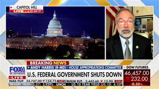For years, Democrats voted for continuing resolutions — yet now they’ve turned around and voted against a nonpartisan CR and to shut the government down. It’s pure politics with the Democrats at the expense of the American People. @MorningsMaria | Rep. Andy Harris, M.D.