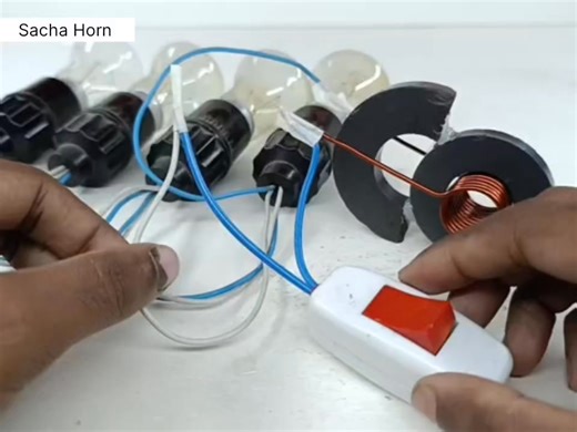 I create powerful 220volt free energy generator at home with copper wire #technology #lightbulb #magnet #freeenergy #viral | Sacha Horn