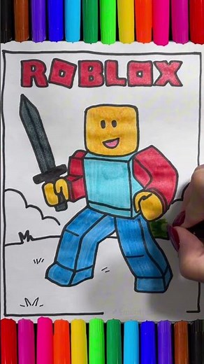 Como Desenhar e Colorir Roblox Fácil 🎮 | Desenho Passo a Passo #roblox #robloxedit #colorindo