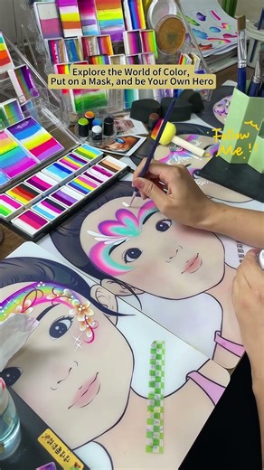 🌺 Exotic festival face makeup #exotic #festival #faceart #makeup