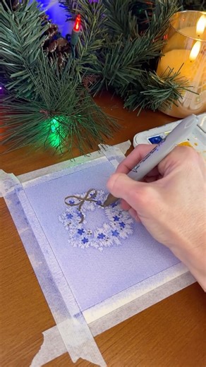 Rachel Wiggins on Instagram: "Create a stunning watercolor wreath using salt! This simple card craft is so satisfying to make. I hope you give it a try! Materials used: Fabriano Artistico 100% cotton coldpress paper Daler Rowney Aquafine watercolors in: cobalt blue cobalt violet Morton table and coarse salts Holbein acrylic gouache in titanium white Sharpie permanent marker in gold For a complete list of supplies used in this and other videos, including a list of recommended materials for beginn