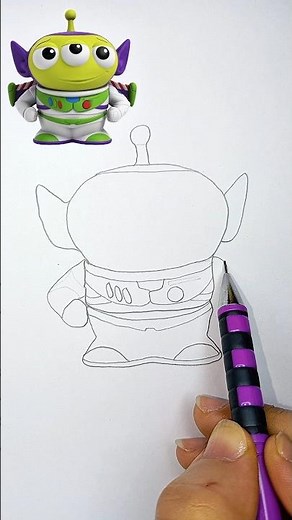 How to draw 😱 Little Green Men | Toy Story #toystory​ #alien​ #disney​ #drawing #shorts #foryou #art