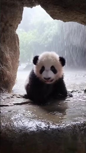 Alone in the Storm: A Baby Panda’s Cry for Help 🐼💔 #shorts