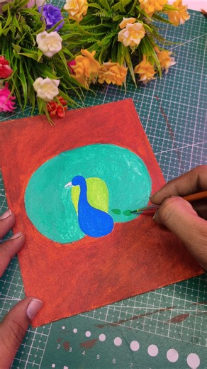 peacock 🦚 emoji painting #art #art #ownvoice