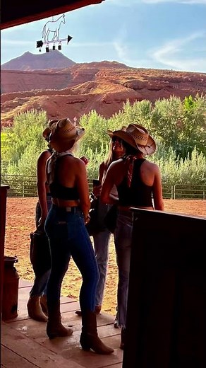 Must Do in Moab: Ride A Horse Save A Cowgirl | Red Cliffs Lodge Utah #shorts