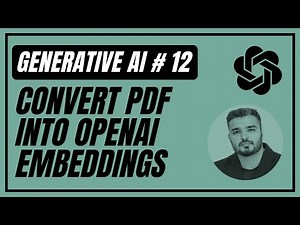 12. Create OpenAI Embeddings Of PDF Documents using Python | NLP | Generative AI