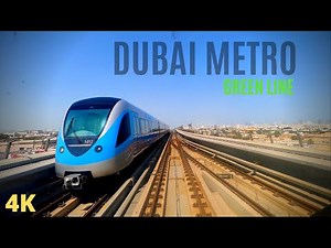 RTA DUBAI METRO GREEN LINE: Train ride tour from Etisalat to Creek Metro Station POV 4K 2020