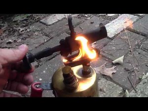 Firing up gasoline blow torch