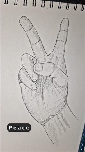 Peace Sign Hand Drawing | Hand Practice Day 4 | #drawing #art #draw #sketch #hand #peace #tutorial