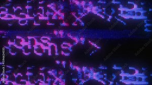 4K Glitch text code overlay with purple CRT distortion and scanlines, pixel tear effect for motion graphics pack, screen mode, cyberpunk interface toolkit