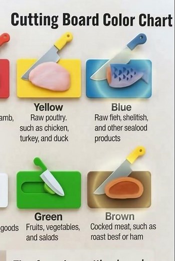 Cutting Board Colour Code You NEED to Know! 🟥🟨🟦99% of People Get Wrong 😱#cuttingboardcolourcode