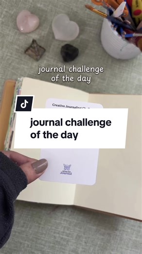 ⭐️journal challenge of the day 🫶🏼 follow for more creative journaling using my journal constraint challenge cards -> 🔗 #creativejournal #journalwithme #creativejournaling #journaltok #journalspread