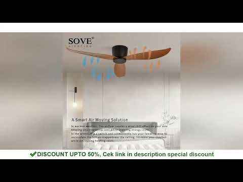 SOVE Modern Black White Low Floor DC Motor 30W Ceiling Fans With Remote Control Simple Ceiling Fan