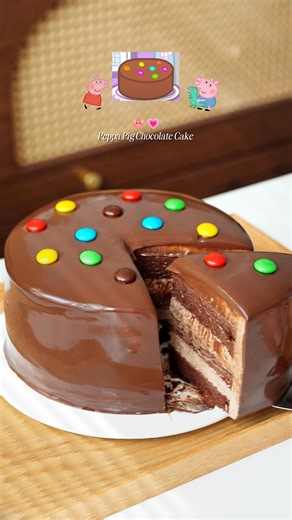 🐷Peppa Pig Chocolate Cake 🎂💗 #baking #recipe#chocolatecake #birthdaycake #peppapig