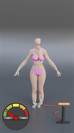 Balloon Girl Doll Blender 3D Sim #blender3d #satisfying