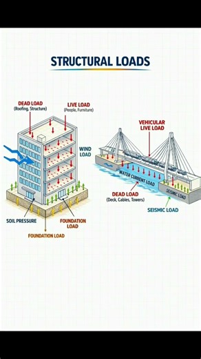 Structural Loads | Basic Knowledge for Civil Engineering | #Shorts