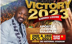 625K views · 20K reactions | Apostle Johnson Suleman Storms Bo Town Sierra Leone With Victory 2023 2nd & 3rd October 2023 8am & 4pm Daily Venue: Bo National Stadium Bo Town, Sierra Leone. For Enquiries Call: +23279777111 | Apostle Johnson Suleman | Facebook