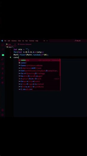 🔢 OTP Generator in JavaScript – Day 2 Coding Hack 💻✨#shortscoding #shortsviral #coding