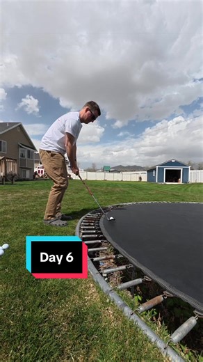 Trampoline chip shot challenge - Day 6 #golf #lawn #masters #fyp #cherisheachmowment