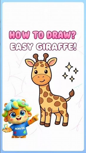 How to Draw a Cute Giraffe🦒 #howtodraw #drawingtutorial #art