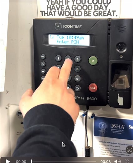 Punching out timeclock