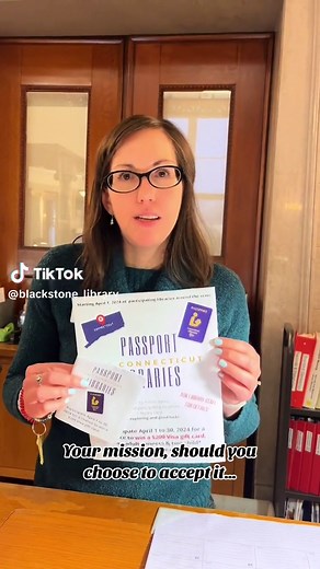 Blackstone Library is one of the over 150 Connecticut libraries participating in the Passport to Connecticut Libraries. Starting on April 1st, pick up a passport and start your journey to visit as many CT libraries during the month of April. Turn in your passport by April 30th and be entered to win a $200. Visa gift card. We can’t wait for you to visit our beautiful library! #blackstone #connecticut #missionimpossible #ilovelibraries #librariesoftiktok #library #funny #fyp