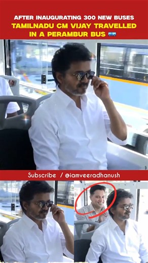 😍❤️ CM Joseph Vijay travelled in a Perambur bus after flagging off 300 new buses 🚌 #shorts #viral