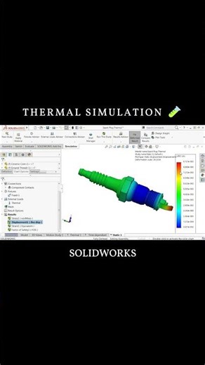 THERMAL SIMULATION IN SOLIDWORK🧪. #simulation #mechanical #automobile #shorts #analysis