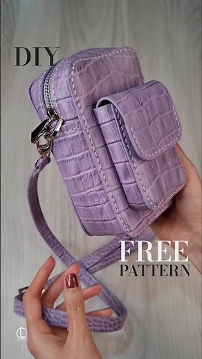 DIY Mini Crossbody Bag ✨️| Leather Craft #shorts #handmade #Free #pattern